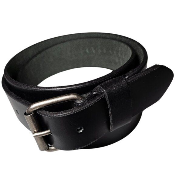 Men's Full Grain American 100% Steer Hide Leather Black Belt 1 1/2" width, USA - Picture 7 of 8